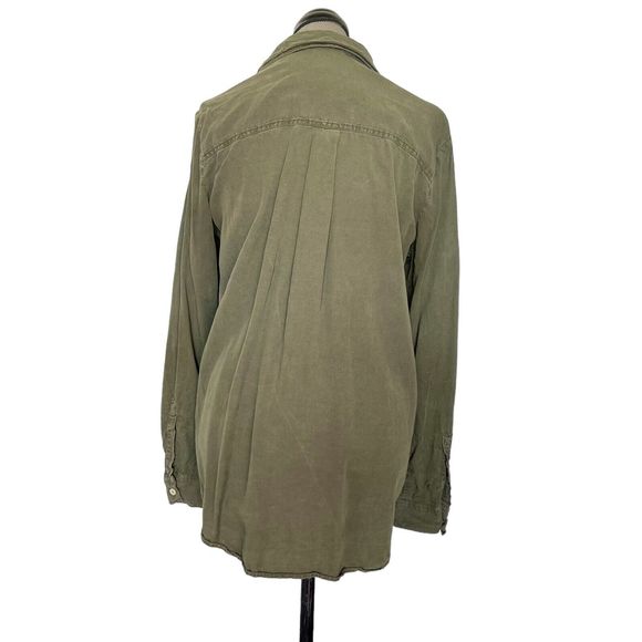 Athleta Womens Medium Button down Shirt Long Sleeve Linen Blend Camping Hiking - Picture 3 of 12